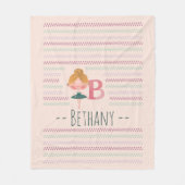 Roze Ballerina Monogram B – Persoonlijke Kunst Fleece Deken (Voorkant)
