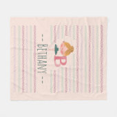 Roze Ballerina Monogram B – Persoonlijke Kunst Fleece Deken (Voorkant (Horizontaal))