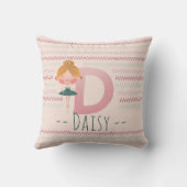 Roze Ballerina Monogram D – Persoonlijke Kunst Kussen (Achterkant)