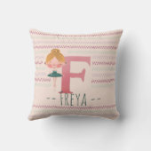 Roze Ballerina Monogram F – Persoonlijke Kunst Kussen (Achterkant)