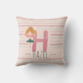 Roze Ballerina Monogram H – Persoonlijke Kunst Kussen (Achterkant)