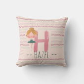 Roze Ballerina Monogram H – Persoonlijke Kunst Kussen (Voorkant)