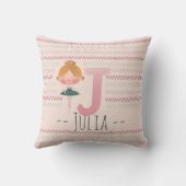 Roze Ballerina Monogram J – Persoonlijke Kunst Kussen (Achterkant)