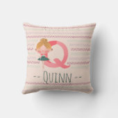 Roze Ballerina Monogram Q – Persoonlijke Kunst Kussen (Achterkant)