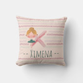 Roze Ballerina Monogram X – Persoonlijke Kunst Kussen (Voorkant)