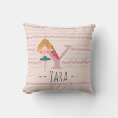 Roze Ballerina Monogram Y – Persoonlijke Kunst Kussen (Voorkant)