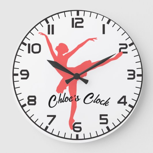 Roze Ballerina. naam. Grote Klok (Voorkant)