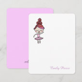 Roze Ballerina Note Cards Notitiekaartje (Voorkant / Achterkant)