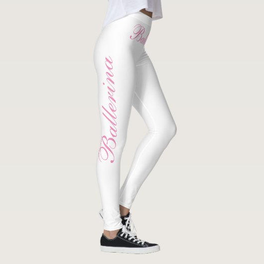 roze ballerina op wit leggings (Rechts)