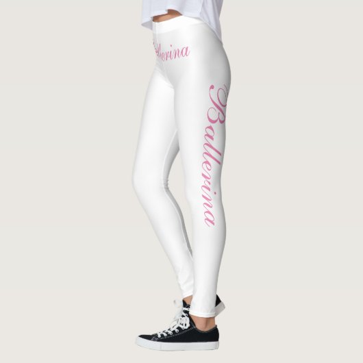 roze ballerina op wit leggings (Links)
