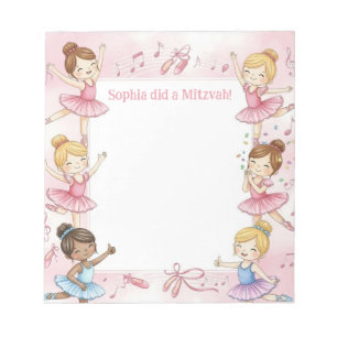 Roze Ballerina Persoonlijke Mitzvah Notitieblok