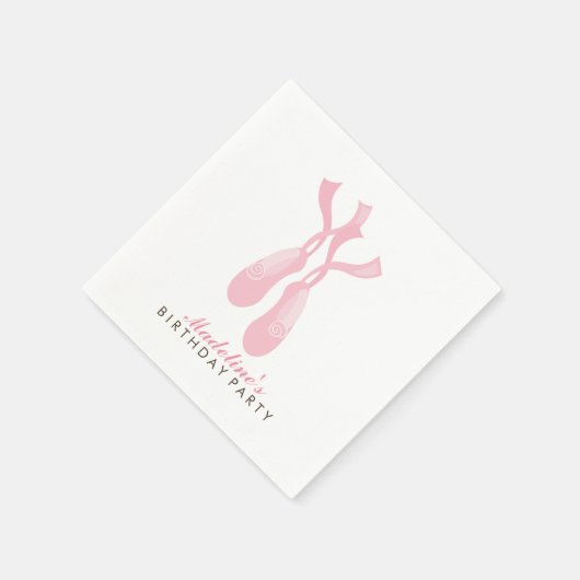 Roze Ballerina Pointe Schoenen Verjaardagsfeestje  Servet (Hoek)