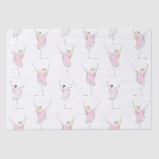 Roze Ballerina Roze Dancer Girl Tissuepapier (Voorkant)