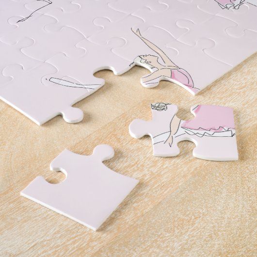 Roze Ballerina Roze Puzzle Legpuzzel (Zijkant)