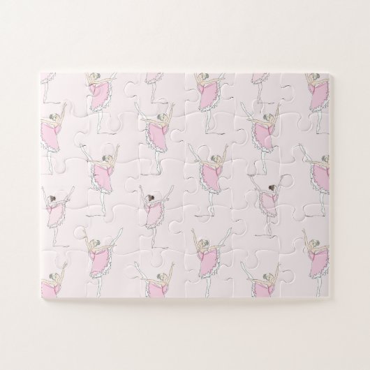 Roze Ballerina Roze Puzzle Legpuzzel (Horizontaal)