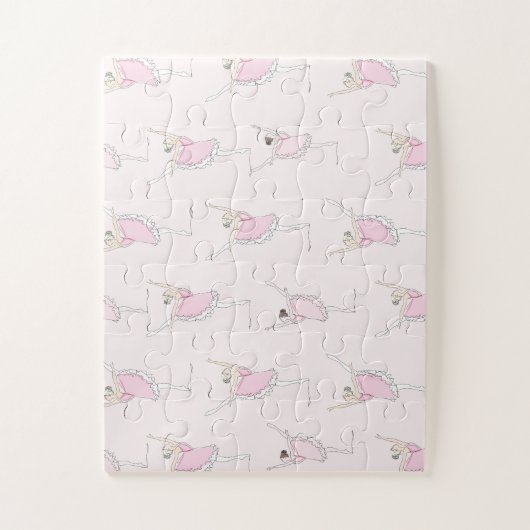 Roze Ballerina Roze Puzzle Legpuzzel (Verticaal)