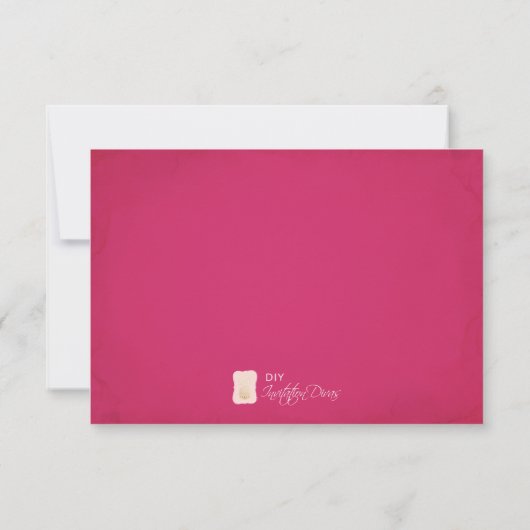 Roze Ballerina RSVP-kaart ~ Ballet Shoe RSVP Kaartje (Achterkant)