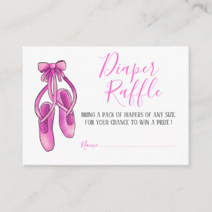 Roze Ballerina Schoenen   Baby shower luierkrabbel Informatiekaartje