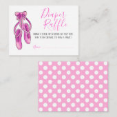 Roze Ballerina Schoenen | Baby shower luierkrabbel Informatiekaartje (Voorkant / Achterkant)