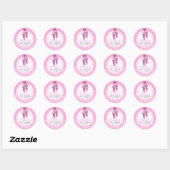 Roze Ballerina Schoenen | Meisje Baby shower Dank  Ronde Sticker (Vel)
