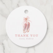 Roze Ballerina Shoes Birthday Party Hartelijk dank Bedankjes Labels (Voorkant)