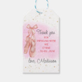 Roze Ballerina Shoes Birthday Party Hartelijk dank Cadeaulabel (Voorkant)