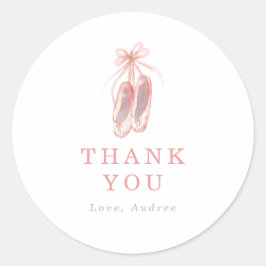 Roze Ballerina Shoes Birthday Party Hartelijk dank Ronde Sticker