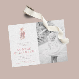 Roze Ballerina Shoes Girls Foto Birthday Party Kaart