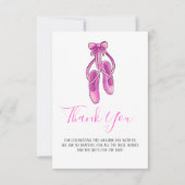 Roze Ballerina Shoes | Meisje Baby shower Dank u w Kaart (Voorkant)