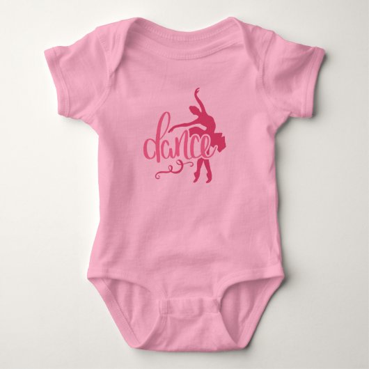 Roze Ballerina Silhouette Ballet Dance Romper (Voorkant)