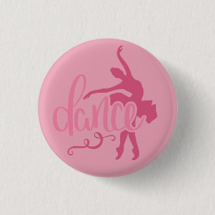 Roze Ballerina Silhouette Ballet Dance Ronde Button 3,2 Cm