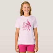 Roze Ballerina Silhouette Ballet Dance  T-shirt (Voorkant volledig)