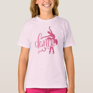 Roze Ballerina Silhouette Ballet Dance  T-shirt