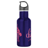 Roze Ballerina Silhouette Ballet Dance Waterfles (Achterkant)