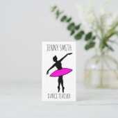 Roze Ballerina Silhouette Ballet Toe Dance Teacher Visitekaartje (Staand voorkant)