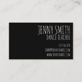 Roze Ballerina Silhouette Ballet Toe Dance Teacher Visitekaartje (Achterkant)