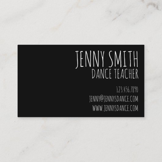Roze Ballerina Silhouette Ballet Toe Dance Teacher Visitekaartje (Achterkant)