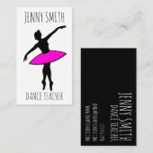 Roze Ballerina Silhouette Ballet Toe Dance Teacher Visitekaartje (Voorkant / Achterkant)
