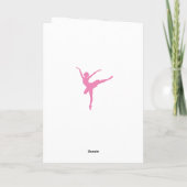 Roze Ballerina Silhouette - Birthday Kaart (Achterkant)