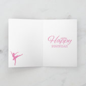 Roze Ballerina Silhouette - Birthday Kaart (Binnen)