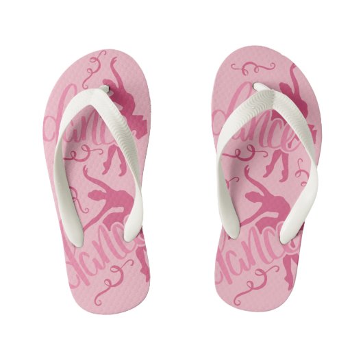 Roze Ballerina Silhouette Dancer Kinder Teenslippers (Voetbed)