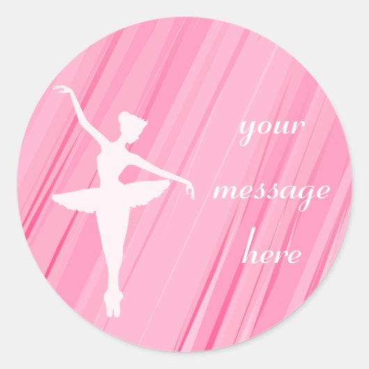 Roze Ballerina Silhouette Stickers (Voorkant)