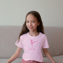 Roze ballerina silhouette t-shirt