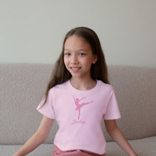 Roze ballerina silhouette t-shirt