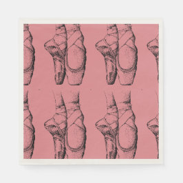 Roze Ballerina Slippers Ballet Paper Napkins Servetten