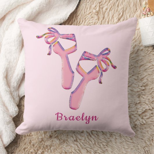 Roze Ballerina Slippers Elegante Danskunst Kussen
