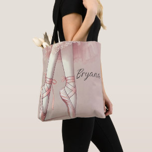 Roze Ballerina Spitse Ten Verjaardagsfeestje Tote Bag