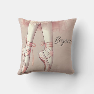 Roze Ballerina Spitse Tenengeborenfeestje Kussen