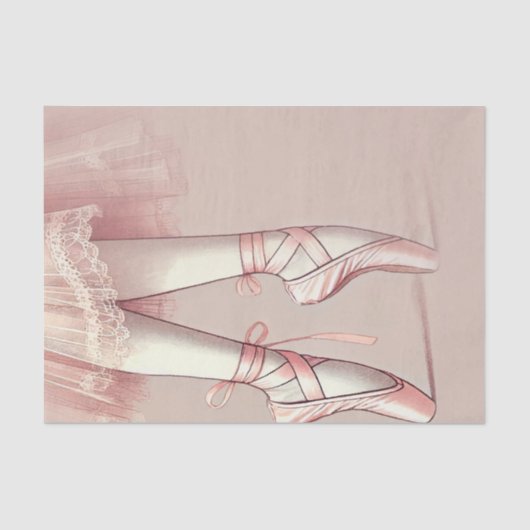 Roze Ballerina Spitse Tenengeborte Viering Tissuepapier (Voorkant)