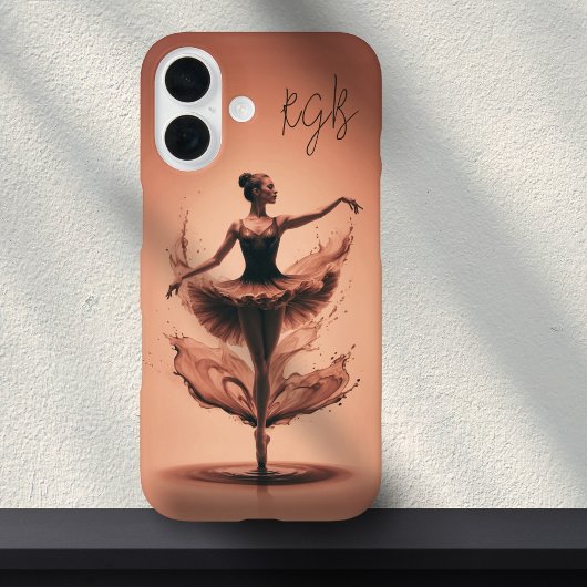 Roze Ballerina Splash Custom Initialen Ballet Case-Mate iPhone Case